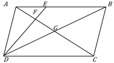 平行四边形ABCD如下图所示，E为AB上的一点，F、G分别为AC与DE、DB的交点。若AB=3AE， 