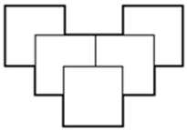 将5个大小相同的正方形按右图的方式叠放，两个正方形重叠的位置刚好为边的中点。如果正方形的边长为8厘米 
