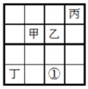 在下列4×4的正方形矩阵中，每个小方格可填入一个汉字。要求每行每列以及粗线框成的4个小正方形中均含有 