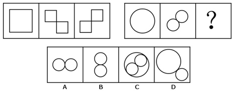 请选择最适合的一项填入问号处，使右边图形的变化规律与左边图形一致：【2017广州（单考区）076】 