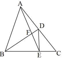 如图，在△ABC中，点D是AC的中点，点E是BC的三等分点，连接AE和BD交于点F，连接DE，若△A 