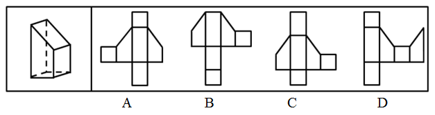 下列四个选项中，哪个可以折出左边指定的图形：【2010贵州055】 