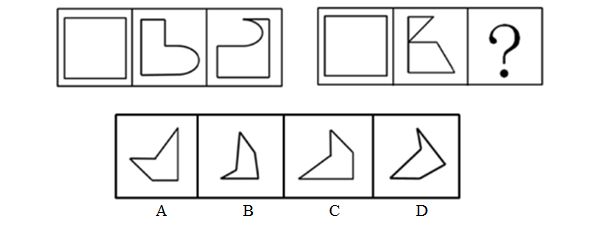请选择最适合的一项填入问号处，使右边图形的变化规律与左边图形一致：【2012广州062】 