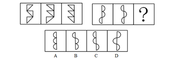 请选择最适合的一项填入问号处，使右边图形的变化规律与左边图形一致：【2012广州063】 