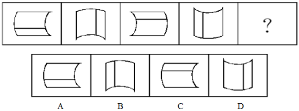 按照前四个图的排列规律，第五个图应是ABCD中哪一个：【2011河北053】 