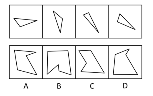 选项的四个图形中，只有一个是由题干的四个图形拼合而成的，请选出来：【2013江苏B109】 