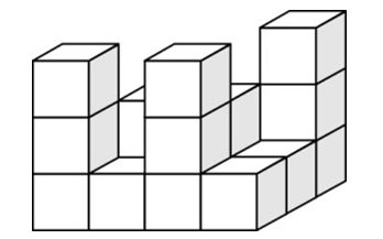 如图所示的物体至少由（）个小正方体堆积而成。【2020广东乡镇0 
