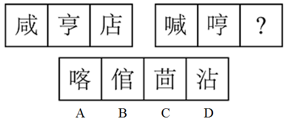 从所给的四个选型中，选择最合适的一个填入问号处，使之呈现一定的规律性：【2018陕西034】 