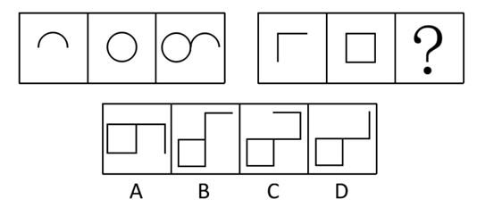 请选择最合适的一项填入问号处，使右边图形的变化规律与左边图形一致：【2013广州077】 