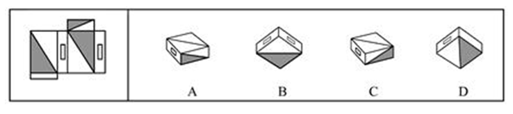 右边的哪个盒子能由左边给定的图形做成：【2008甘肃058】 
