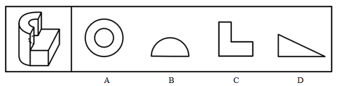 左图是给定的立体图形，将其从任一面剖开，以下哪项可能是该立体图形的截面？【2022国考行政执法076 