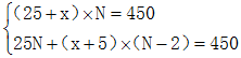 某公司售出了一批水泥共450吨，计划使用同等数量的A型卡车和B型卡车进行运输。A型卡车每辆可运输25 