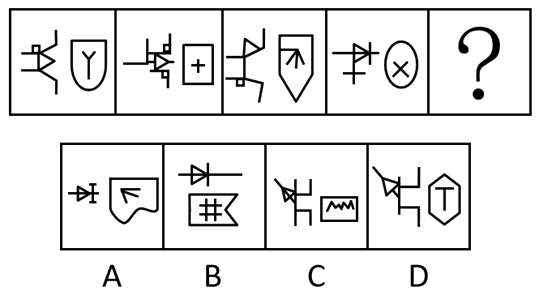 下列选项最符合所给图形规律的是：【2023山东047】 