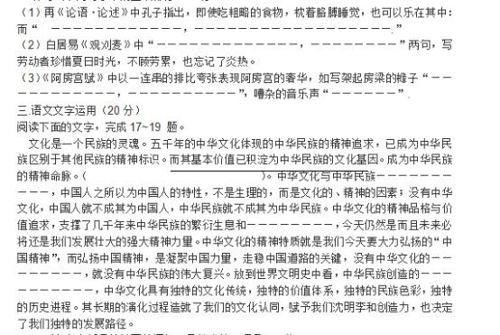 2020四川高考语文试题【Word真题试卷】