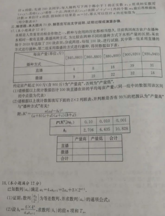 2020四川高考文科数学预测押题卷（含答案）